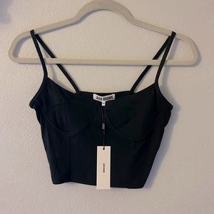 NWT Joah brown bustier tank vintage black SM